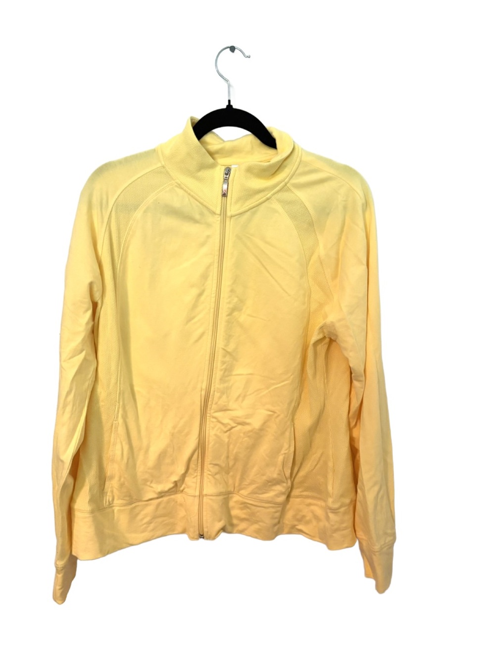 Danskin Now Pale Yellow Full-Zip Bomber Jacket